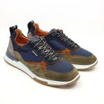 River Woods sneaker kaki suède / blauw nylon GERRIT